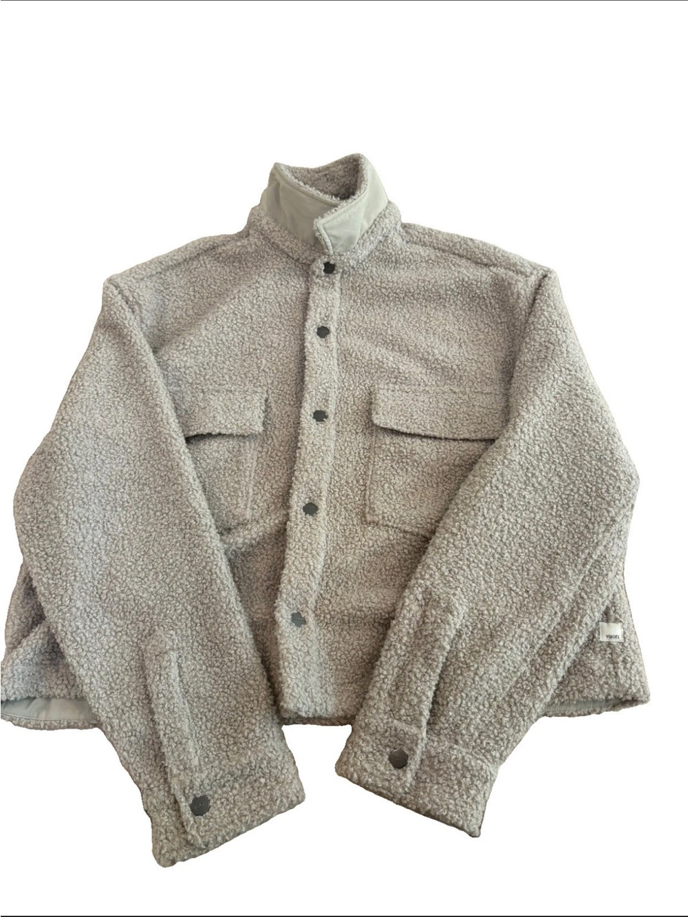 Vuori Women's Sycamore Shirt Jacket Beige Size Medium Sherpa Fleece